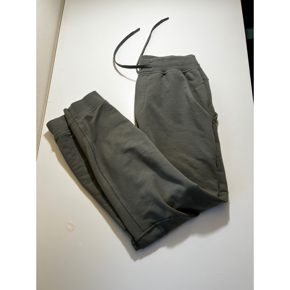 Lulumelon Mens City Sweat Joggers S Sage Green French Terry Tapered Gym